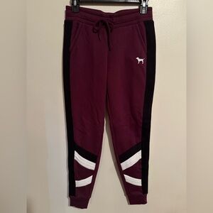 VS PINK Maroon Colorblock Joggers
